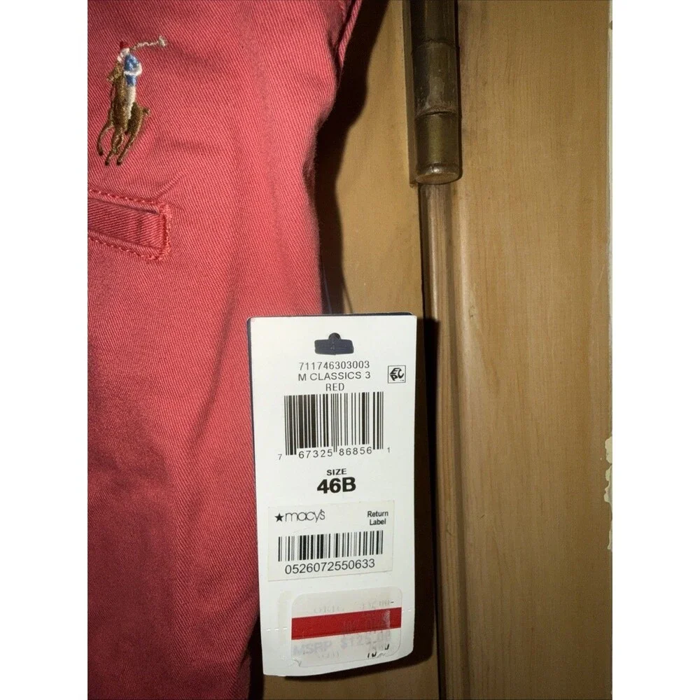 Polo Ralph Lauren Shorts Men's 46B Nantucket  Red Embroidered Stretch Chino.NWT